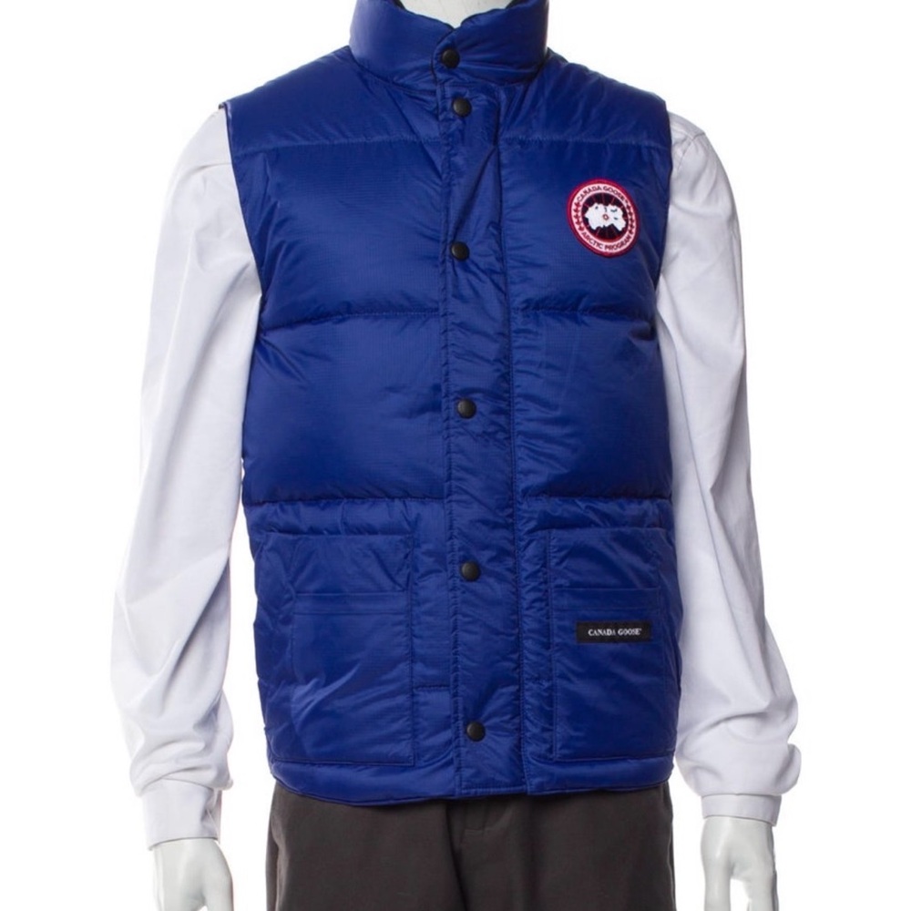 Canada Goose Blue Quilted Down Vest, Like New